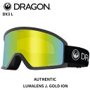 【S02】DRAGON ドラゴン ゴーグル DX3 L AUTHENTIC LL J.GOLD ION 24-25 モデル