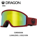 【J07】DRAGON ドラゴン ゴーグル DX3 CORDOVAN LL J.GOLD ION 24-25 モデル【返品交換不可商品】