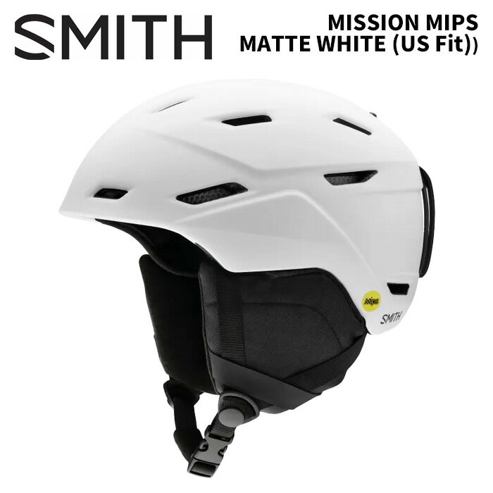 SMITH スミス ヘルメット MISSION MIPS MATTE WHITE (US Fit) 24-25 モデル