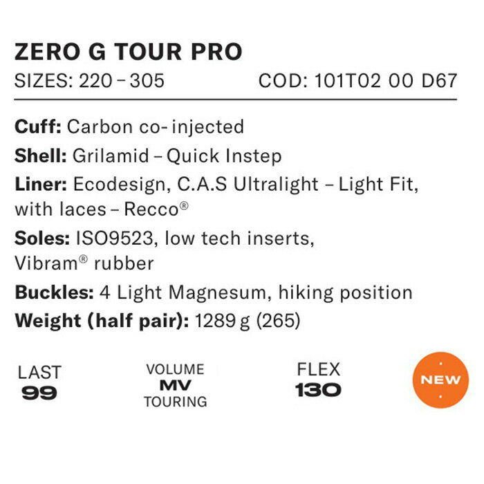 TECNICA テクニカ スキーブーツ ZERO G TOUR PRO 25-26 モデル