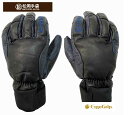 松岡手袋 23/24【ESK-2150 BLACK/NAVY】 MATSUOKA GLOVE エルゴグリップ立体型 マツオカグローブ スキー グローブ 手袋 5本指タイプ ハンドストラップ メッシュバック標準装備 やぎ革 牛革