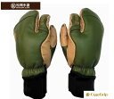 松岡手袋 23/24【ESK-2130 OLIVE/IVORY】 MATSUOKA GLOVE エルゴグリップ立体型 マツオカグローブ スキー グローブ 手袋 3フィンガー ハンドストラップ メッシュバック標準装備 やぎ革 牛革