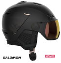 SALOMON 23/24【HELMET ICON LT VISOR 】BLACK PINK/GOLD L47261300 サロモン ヘルメット アイコン エルティー バイザー ブラック ピンク ゴールド レディス 女性用 ウーマンズ スキー用ヘルメット