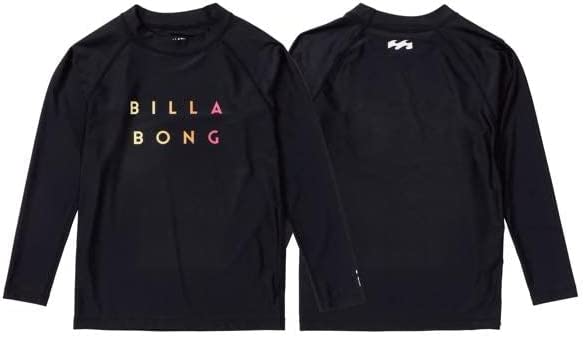 BILLABONG ビラボン【BC015851：BLK】子供用 長袖ラッシュガード キッズ LOGO SS 水着 スイムウェア 日焼け防止 UPF50+ 【2022年春夏モデル】 [メール便対応可]