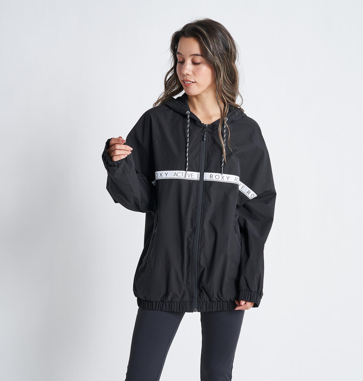 ROXY FITNESS/SPORTS RJK224511_BLK フードジャケット ロキシー 22FW【LIFE GOES ON JACKET】撥水加工 レディース 女性用 軽量ジャケット フィットネス Womens Light Jacket ウインドブレーカー◎ジャケットのみの販売です。日本サイズです。