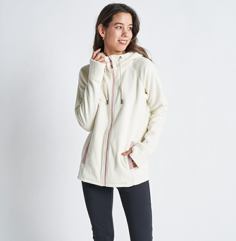 ROXY FITNESS/SPORTS [RZP224515_OWT] ジップアップパーカー ロキシー 22FW【WARM GIRLS】フリース 速乾 UVカット レディース 女性用 スポーツウェア フィットネス Womens Hoodie Zip Up Jacket ◎ジャケットのみの販売です。日本サイズです。