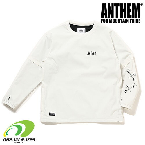 楽天DREAM GATES SPORTSAnthem 【23/24・LAYERD CREW：OFF WHITE】アンセム　レイヤードクルー　耐水圧10000mm　リラックスフィット　クルーネック　ロングスリーブ　セカンドレイヤー　スキー　スノーボード　ウェアー