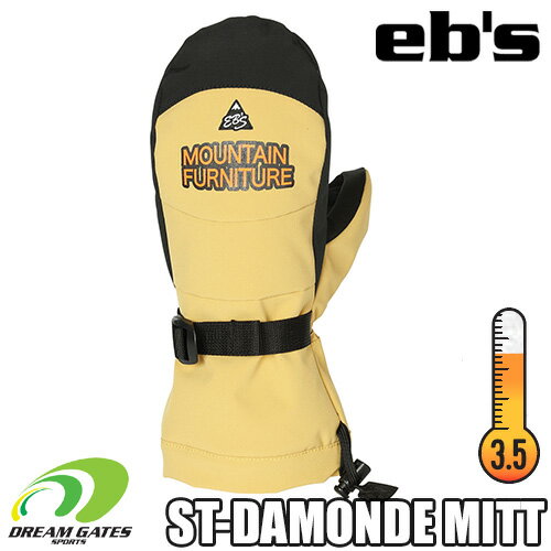 eb's【24/25・ST-DAMONDE MITT：BISCUIT】エビス　エスティダモンデミット　ミトングローブ　「スタンダードだもんね」そんな感じ。ウィンタースポーツに安心して使えるコスパに優れるベーシックモデル　スキー　スノボ　スノーボード