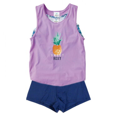 ROXY【MINI SWEET ROXY:LAV】子供用 水着 TSW202100 キッズ 三点セット タンクトップ付 ロキシー 女の子 ガールズ ジュニア ミニスウィートロキシー