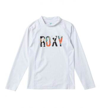 ROXY【MINI BOTANICAL LOGO L/S：WHT】[ロキシー] 20SP 子供用ラッシュガード 長袖 キッズ ジュニア UVカット 白 ホワイト [TLY201105]