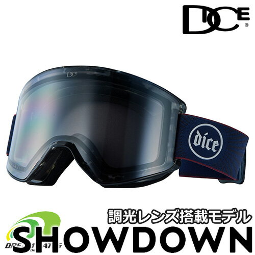 【即出荷】DICE【23/24 SHOWDOWN：DEMI SMOKE / 調光×ULTRAライトグレイ×ライトシルバーミラー】ダイス ショーダウン 調光レンズ採用モデル スキー スノーボードゴーグル 平面レンズ ダブルレンズ