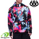 【RSL】686【23/24 BONDED FLEECE PULLOVER HOODY：GRATEFUL DEAD NEBULA TIE DYE】ロクハチロク ボンデッドフリースプルオーバー 撥水パーカー グレイトフルデッド コラボモデル スキー スノーボード ウェアー