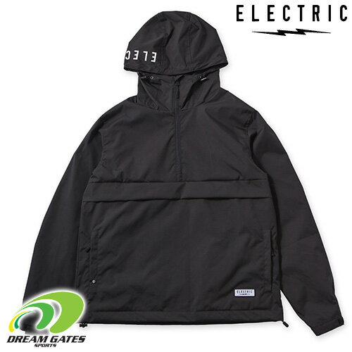 ELECTRIC【23/24・ANORAK RAGLAN：BLACK】エレクトリック　アノラックラグラン　スノーウェアー　スノーボードウェアー　プルオーバー　パーカー　撥水加工　スポーツウェアーテイストのラグランスタイル