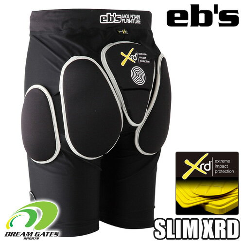 eb's 【23/24・SLIM PROTECT SHORT XRD：BLACK】エビス　スリムプロテクト　ポロン　エックスアールディー　衝撃に反応して硬化する軽量最先端衝撃吸収素材を採用した高機能モデル　スキー　スノーボード　プロテクション　プロテクター　下半身　ショートタイプ