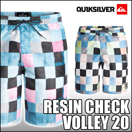 QUIKSILVER[クイックシルバー] EQYJV03312 ジャムショーツ（メッシュインナーショーツ付き）【RESIN CHECK VOLLEY 20】大人用 メンズ ボードショーツ 水着 [メール便対応可]
