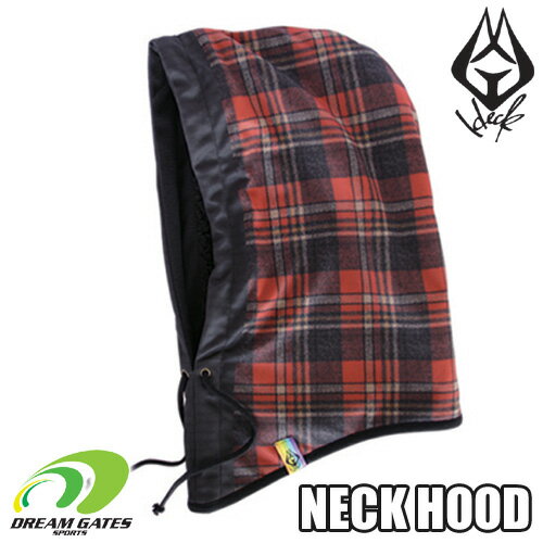 【旧品特価】HECK【NECK HOOD：MIXCHECK RED】ヘック　ネックウォーマーでもあり、後付フードでもあり、コーディネートにワンポイント加えるネックフード　バラクラバ　目出し帽　[メール便対応可]