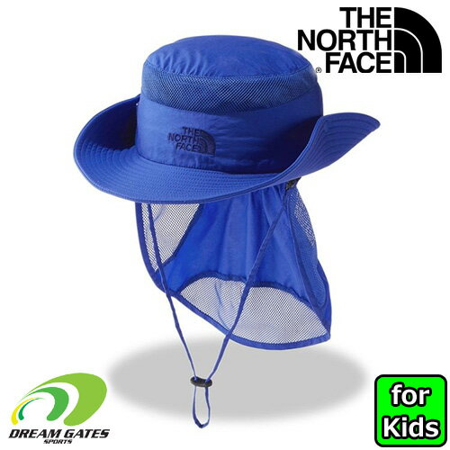 楽天DREAM GATES SPORTS子供用　THE NORTH FACE【Kids' Sunshield Hat：TNFブルー（TB）】NNJ02316_TB　ノースフェイス　キッズ　サンシールドハット　アドベンチャーハット　ジュニア　キッズ　子供用　紫外線対策　林間学校　トレッキング　合宿　海　あらゆる場面で使えるハットです!!