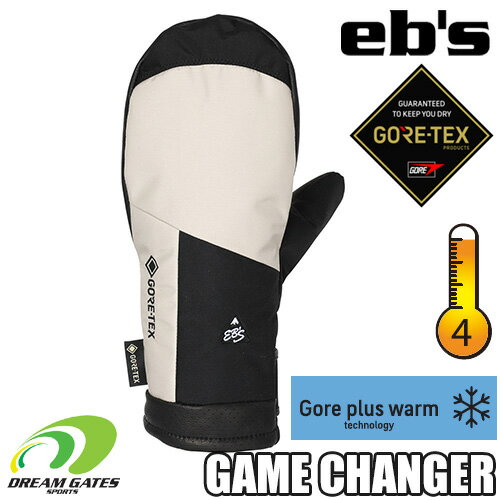 【即出荷】eb 039 s【23/24 GAME CHANGER MITT：BEIGE】エビス ゲームチェンジャー ミット ミトングローブ 耐水 防水 保温 スキー スノボ スノーボード ウィンターグローブ GORE-TEX GORE TEX ゴアテックスを使用し 優れた耐水性 透湿性をもったモデル