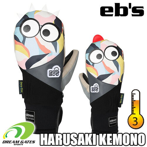 【即出荷】eb's【23/24・HARUSAKI MITT KEMONO CHAN：LEAF】エビス　ハルサキミット　ケモノチャン　耐水　防水　保温　スキー　スノボ　スノーボード　ミット　ミトン　グローブ　まるで春先の様な暖かさ。コスパに優れるエビスの売れ数No.1グローブ