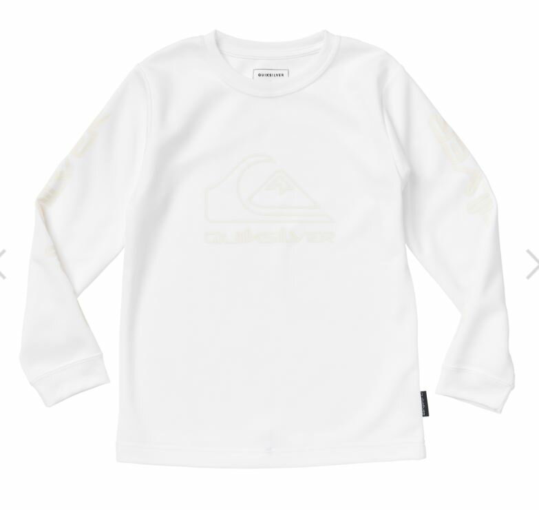 【RSL】QUIKSILVER [KLY232131_WHT] 子供用 長袖ラッシュガード クイックシルバー [NEW TOURS LS YOUTH] 男の子 キッズ ジュニア UV対応 紫外線対策 水着 プール 海 川遊び 夏 サーフィン アウトドア キャンプ 野外活動 [メール便対応可]