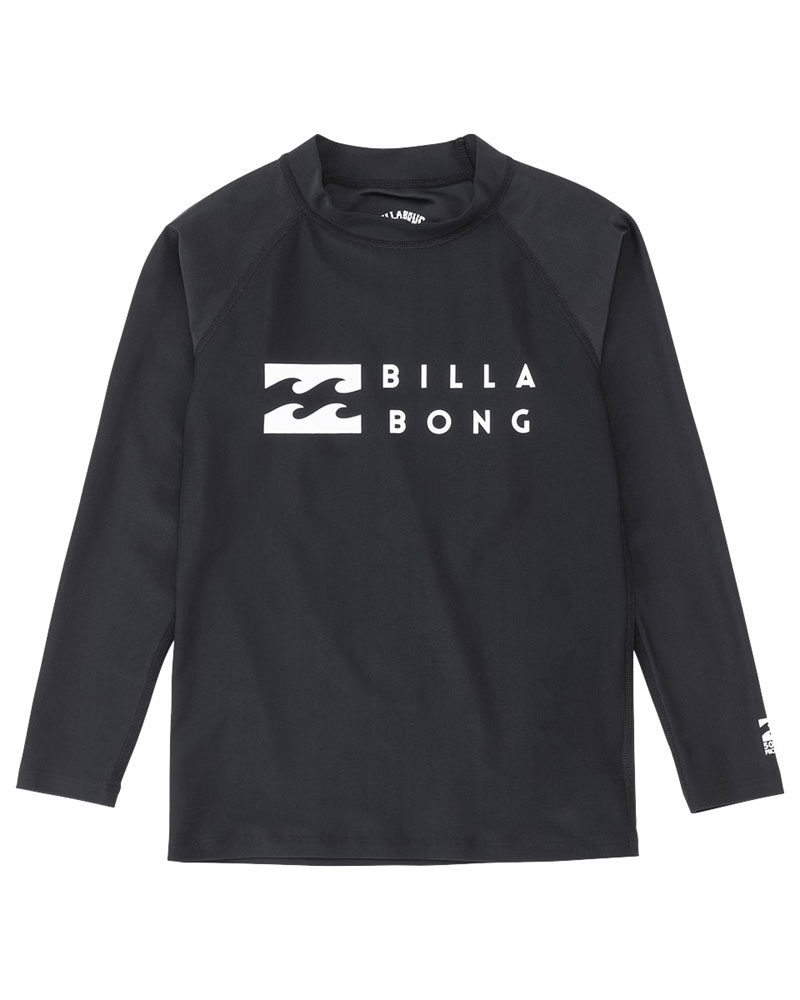 BILLABONG ビラボン【BD015851_BLK】子供 長袖ラッシュガード23SS [LOGO LS] キッズ ジュニア ユース 水着 スイムウェア ロングスリーブ 海 プール アウトドア キャンプ 日焼け防止 紫外線対策 UPF50+ [メール便対応可]のサムネイル