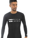 【RSL】BILLABONG 【BD011853_BLK】メンズ 長袖ラッシュガード 23SS ROUND NECK LS ビラボン ロンT 男性用 サーフィン 水着 スイムウェア プール 海水浴 アウトドア UPF50 UV対策 日焼け対策 ※こちらの商品はトップスのみの販売です