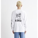 【RSL】DC SHOE DLT234067 WHT 男性用 長袖Tシャツ 23FW【23 PLAYTIME LS Tシャツ】ロンT Mens L/S T-shirts バックプリントあり ディーシーシューズ メンズ ユニセックス アパレル コットンTシャツ ロングスリーブTシャツ