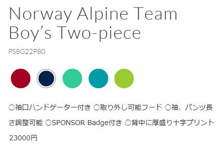 子供用 ジュニアスキーウェア 上下セットphenix [フェニックス]【18/19・Norway Alpine Team Boy's Two-piece】☆ジュニア・キッズ・子供用☆