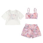 ROXY ロキシー【TSW231102_LAV】子供 Tシャツ付き 水着 3点セット23SP [MINI ON THE BEACH] 女の子 ガールズ キッズ ジュニア 上下セット 三点セット