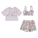 【RSL】ROXY ロキシー【TSW231102_BRN】子供 Tシャツ付き 水着 3点セット23SP [MINI ON THE BEACH] 女の子 ガールズ キッズ ジュニア 上下セット 三点セット