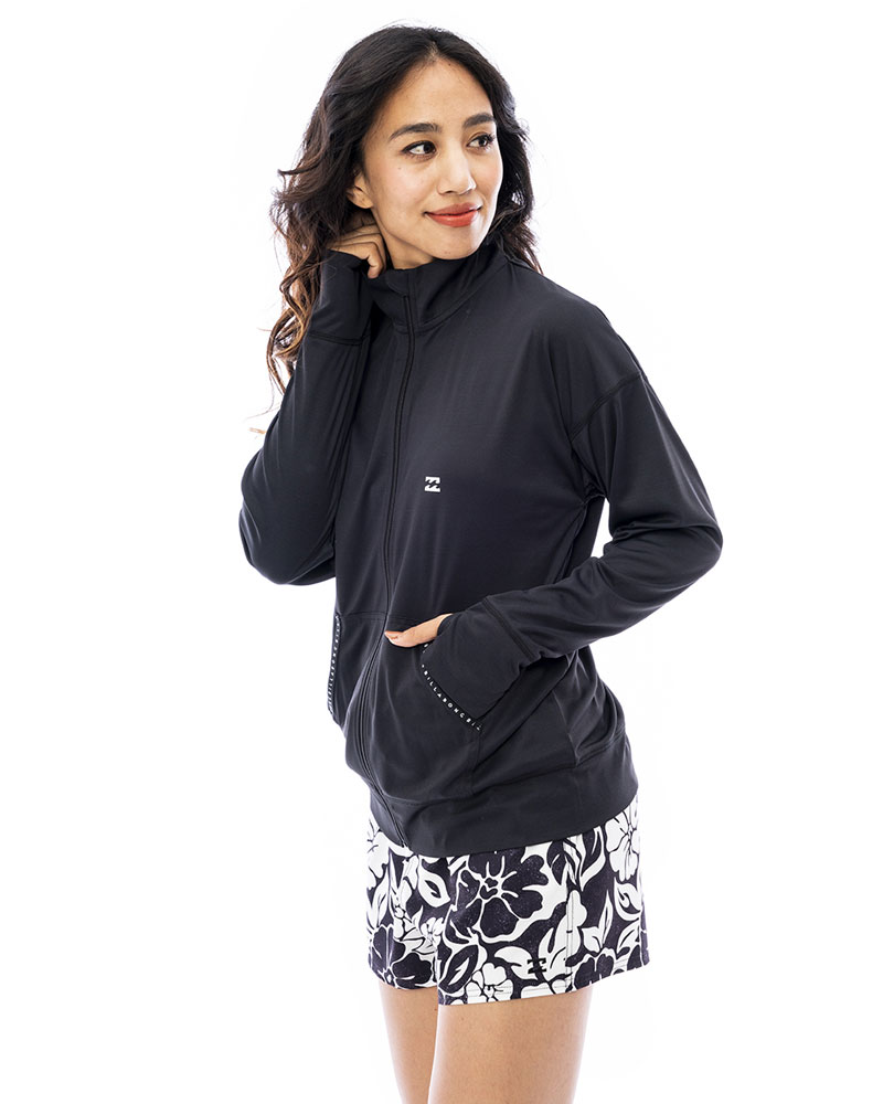 【RSL】BILLABONG Women【BD013891_BLK】ラッシュガード 23SS [ ZIP UP STANDRASHGUARD] ビラボン レデ..