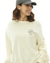 【RSL】BILLABONG 【BC014002_ANW】レディース トレーナー 22FW BALOON SLV CLEAN SCRIPT LOGO SWEAT CREW ビラボンボルーズシルエット ドロップショルダー スウェット クルーネック ヴィンテージ加工 ※こちらの商品はトップスのみの販売です