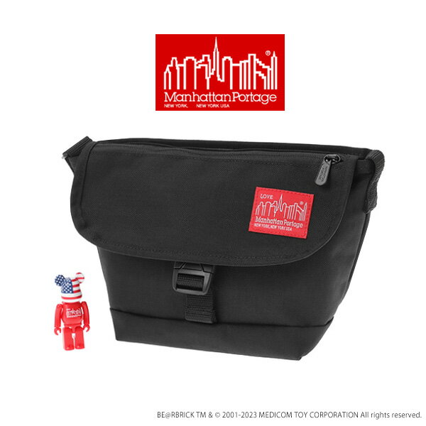 Manhattan Portage ޥϥåݡơ Nylon Messenger Bag Flap Zipper Pocket w/ BE@RBRICK 2023 ʥ å󥸥㡼Хå եå åѡ ݥå / ٥֥å 2023 /  ǥ Хå MP1603FZPBEARBRICK23