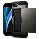 アイフォンse 2020 iphone8 iPhone 7 ケース シュピゲン スリムアーマー CS ガンメタル [ IC カード収納 米軍MIL規格取得 ] spigen iPhone7 Slim Armor CS Gunmetal 042CS20453 /在庫あり/ アイフォン7 カバー スマホケース