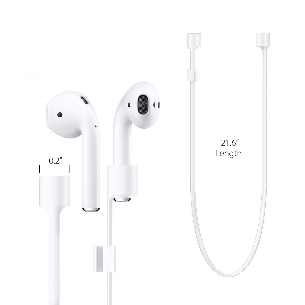 あす楽 iPhone7 / iPhone7 Plus イヤホン ストラップ ホワイト AirPods 用 ネックストラップ ［ 落下防止 ケーブル ］ spigen Airpods Strap White 000EM20861 /在庫あり/ earphone シュピゲン 白 アイフォン7 プラス【スマートフォンアクセサリー】