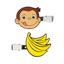 Curious George 前髪クリップ ( ジョージ バナナ ) CG-HP011 / 在庫あり/ 送料無料 髪 クリップ おさるのジョージ 「ひとまねこざる」 女性向け