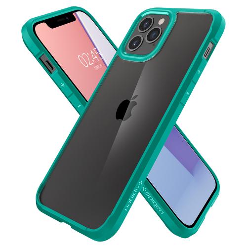 あす楽 iPhone12 Pro / iphone12 6.1inch ケース Spigen クリスタルハイブリッド ACS01522 Crystal Hybrid Mint ミント Qi充電 衝撃吸収 /在庫あり/ アイフォン12 透明 耐衝撃 カバー スマホケース