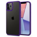 あす楽 iPhone12 Pro Max 6.7inch ケース Spigen クリスタルハイブリッド ACS01478 Crystal Hybrid Hydrangea Purple ハイドレンジアパープル Qi充電 衝撃吸収 /在庫あり/ アイフォン12プロマックス 紫 耐衝撃 カバー スマホケース