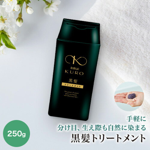 リリィジュKURO 黒髪トリートメント（250g） ノンシリコン トリートメント ヘアケア ヘアトリートメント 洗い流す ヘアートリートメント レディース カラートリートメント 白髪 女性用 白髪染め 保湿 白髪ケア ヘアカラー 頭皮 黒 黒染め カラーリング ダメージ 無添加 黒髪