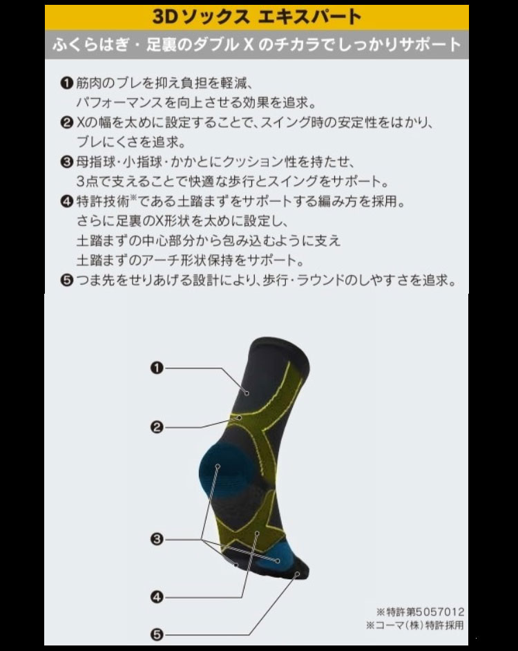 BRIDGESTONE GOLF ブリヂストン ゴルフ SOG311 【ダブルX】 3D ソックス エキスパ...
