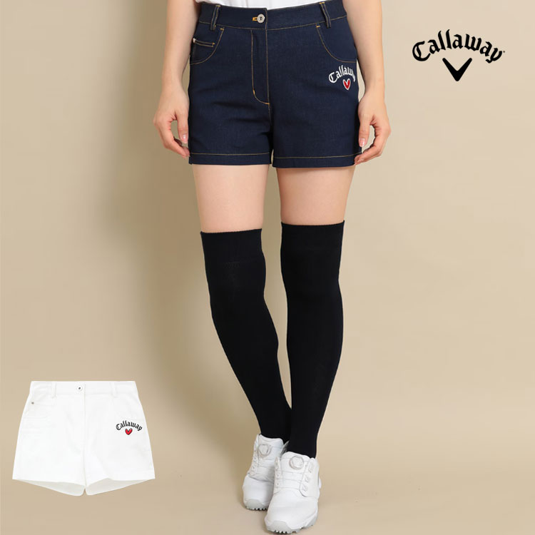 2024年 春 夏 Callaway GOLF キャロウェイ ゴルフウェア C24127220 LOVE Callaway ストレッチ ツイル ショートパンツ [ポリエステルコットンのストレッチツイル素材] (レディース)