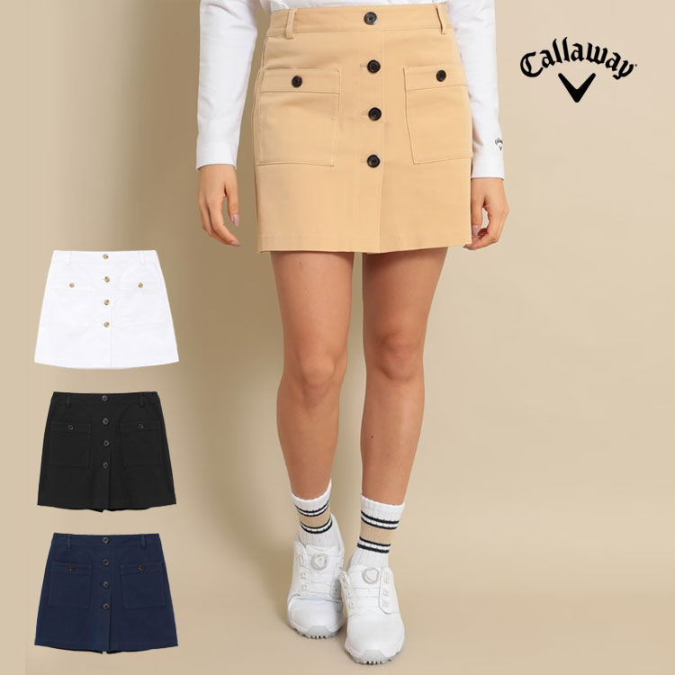 2024年 春 夏 Callaway GOLF キャロウェイ ゴルフウェア C24128201 ツイル インナー ショートパンツ スカート [ショートパンツ一体型スカート] (レディース)