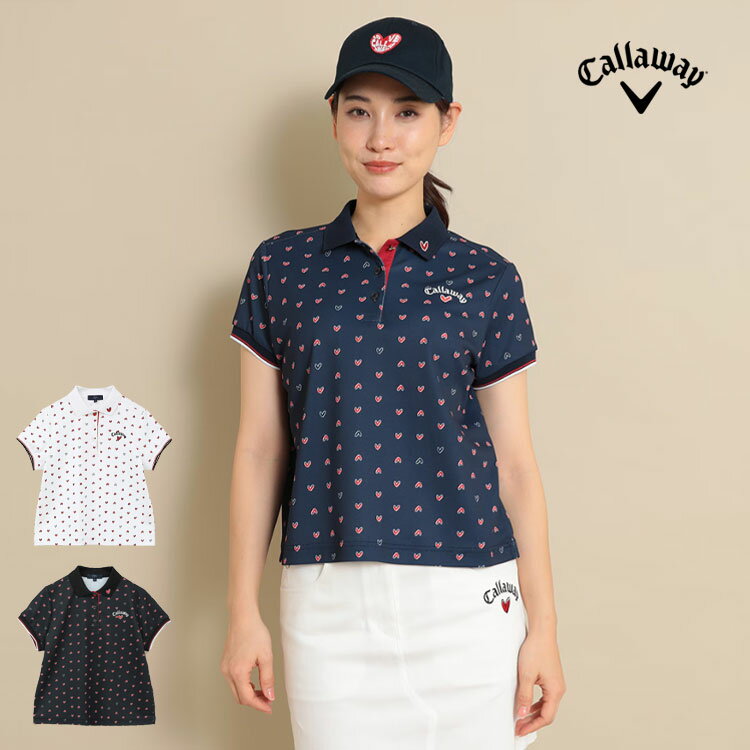 【本日抽選で最大100%ポイントバック！要エントリー】【30%OFF・SALE・セール】2024年 春 夏 Callaway GOLF キャロウェイ ゴルフウェア C24134222 LOVE Callaway 鬼カノコ 半袖 ポロシャツ [吸汗速乾性、UPF15] (レディース) その1