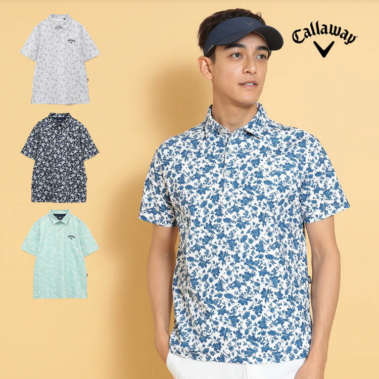 2025年 春 夏 新作 Callaway GOLF キャロウェイ ゴルフウェア C25134112 フラワープリント カノコ シャツ [ひんやり感 汗速乾性]（メンズ）のサムネイル