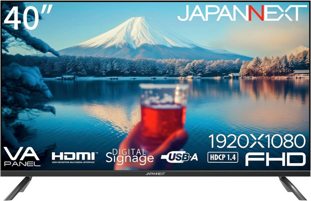 ジャパンネクスト 40インチ ワイド液晶ディスプレイ(1920x1080/VA/HDMIx2/USBx2/スピーカー/半光沢/2年保証) JN-V40TFHD-U 時間指定不可