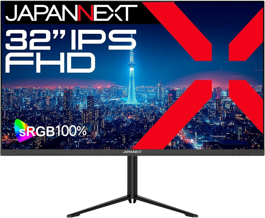 ジャパンネクスト 32インチ 液晶ディスプレイ(1920x1080/IPS/DP/HDMI/Type-C65W給電/スピーカー/高さ調整/スイベル/ピボット/半光沢/2年保証) JN-IPS32F-HSPC6 時間指定不可