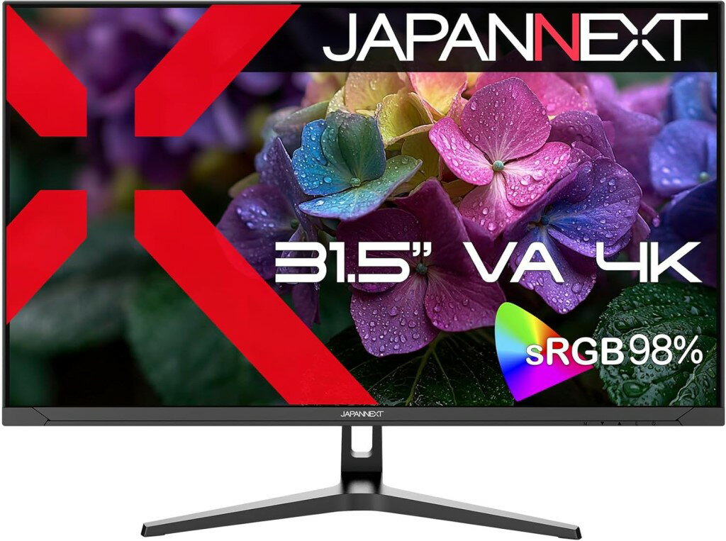 ジャパンネクスト 31.5インチ ワイド 4K液晶ディスプレイ(3840x2160/VA/DP/HDMI/PIP・PBP/スピーカー/半光沢/2年保証) JN-V3152UHDR-G 時間指定不可