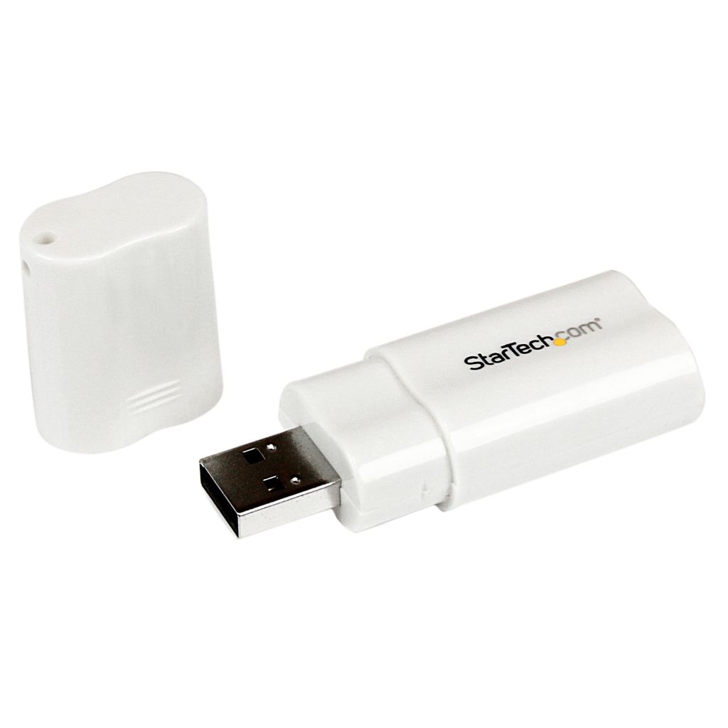Rakuten - StarTech.com USBオーディオ変換アダプタ USB 2.0 外付けサウンドカード 1x USB A (オス)ー2x 3.5mmミニジャック (メス) ホワイト ICUSBAUDIO