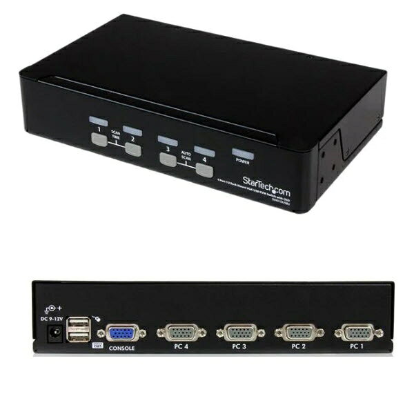 StarTech.com 1Uラックマウント対応 4ポート シングルVGAディスプレイ対応USB接続KVMスイッチ(PCパソコンCPU切替器) OSD(オンスクリーン・ディスプレイ)機能 SV431DUSBU