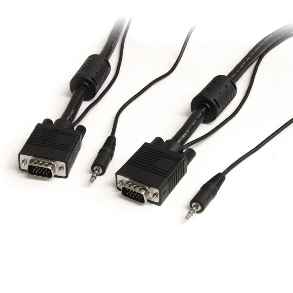 Rakuten - StarTech.com 3.5mmステレオミニプラグ付き高解像度VGAケーブル 7.6m ミニD-Sub(オス) - ミニD-Sub(オス) アナログRGB対応ディスプレイケーブル MXTHQMM25A